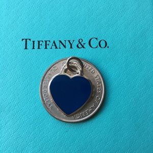 Tiffany & Co. Blue enamel heart charm / pendant